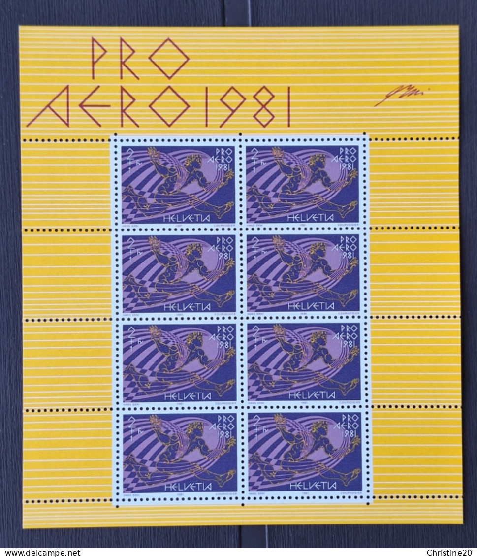 Suisse  1981 PA48 En Feuille De 8 ** TB Cote 40€ - Ongebruikt