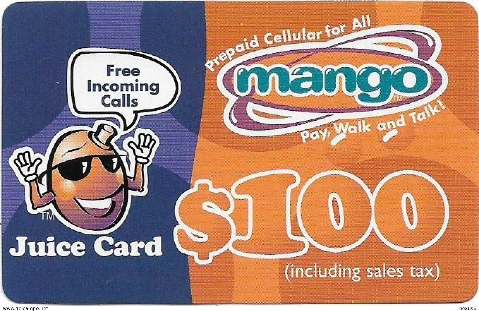 Zimbabwe - Telecel Mango - Mango Juice Card (Small Text), Exp.24.07.2002, GSM Refill 100$, Used - Zimbabwe