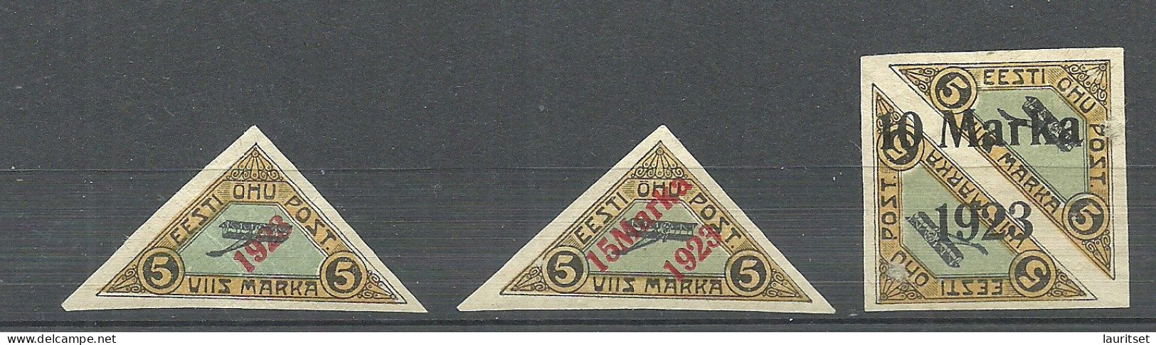 Estland Estonia 1923 Michel 41 - 43 B * Air Mail Air Planes - Estland