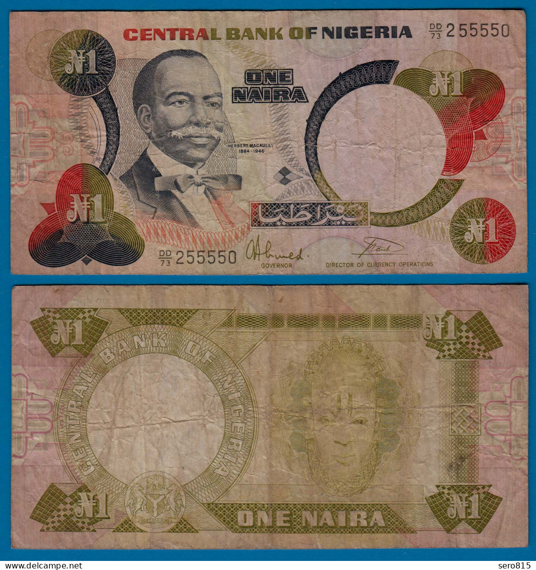 Nigeria 1 Naira Banknote Pick 23b Etwa F (4)   (18178 - Other - Africa
