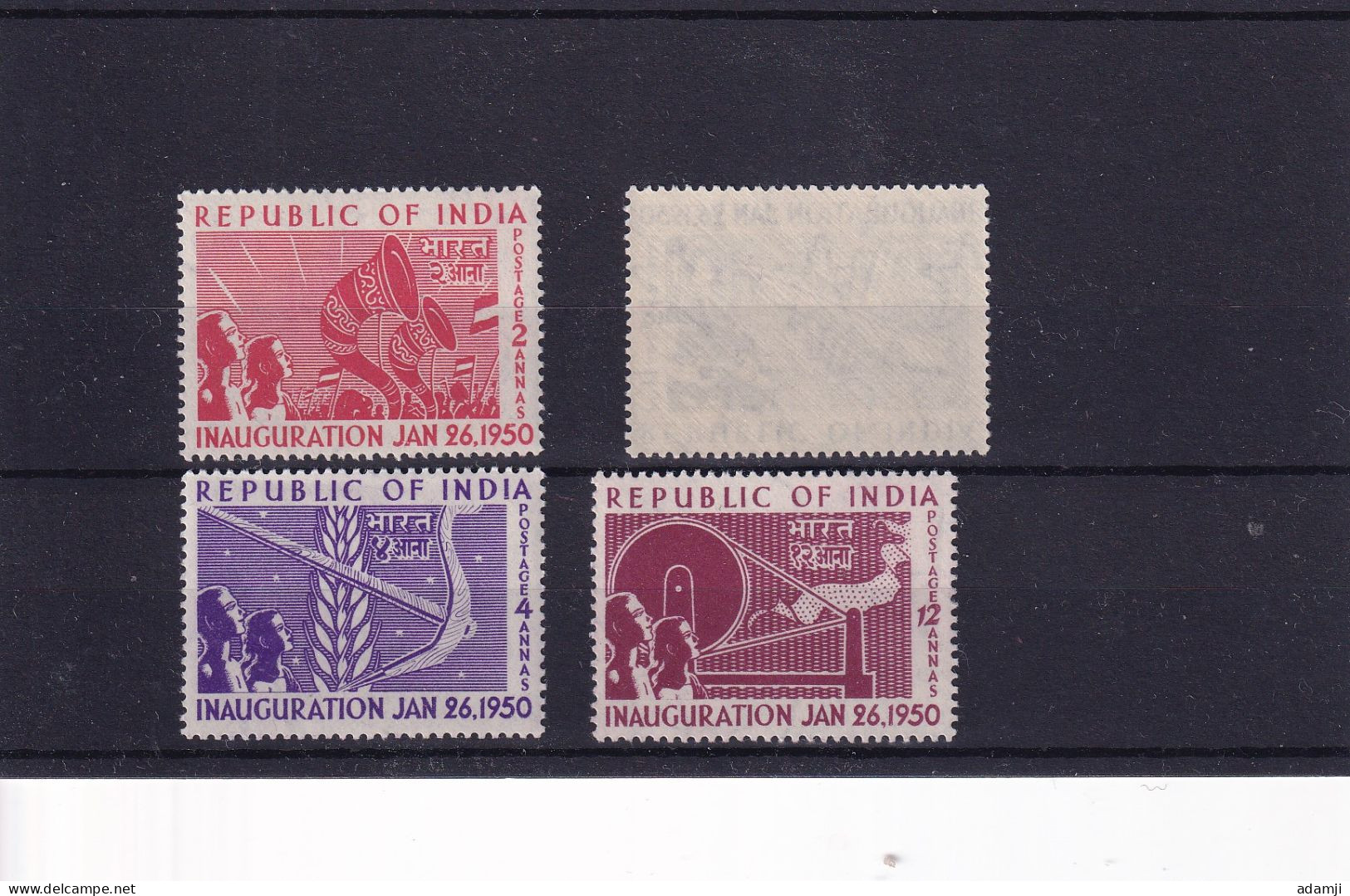 INDIA 1950 REPUBLIC SET FREH COPY WHITE GUM. - Unused Stamps