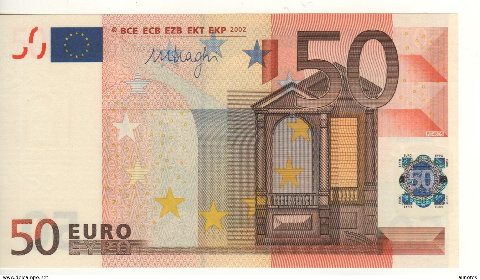 50 EURO  "P"  Olanda    Firma  Draghi     R 048 D5  /  FDS  - UNC - 50 Euro