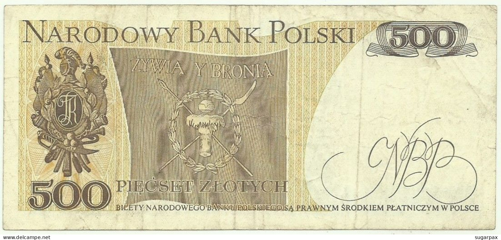 POLAND - 500 Zlotych - 1982 - Pick 145.d - Série FT - Narodowy Bank Polski - Pologne