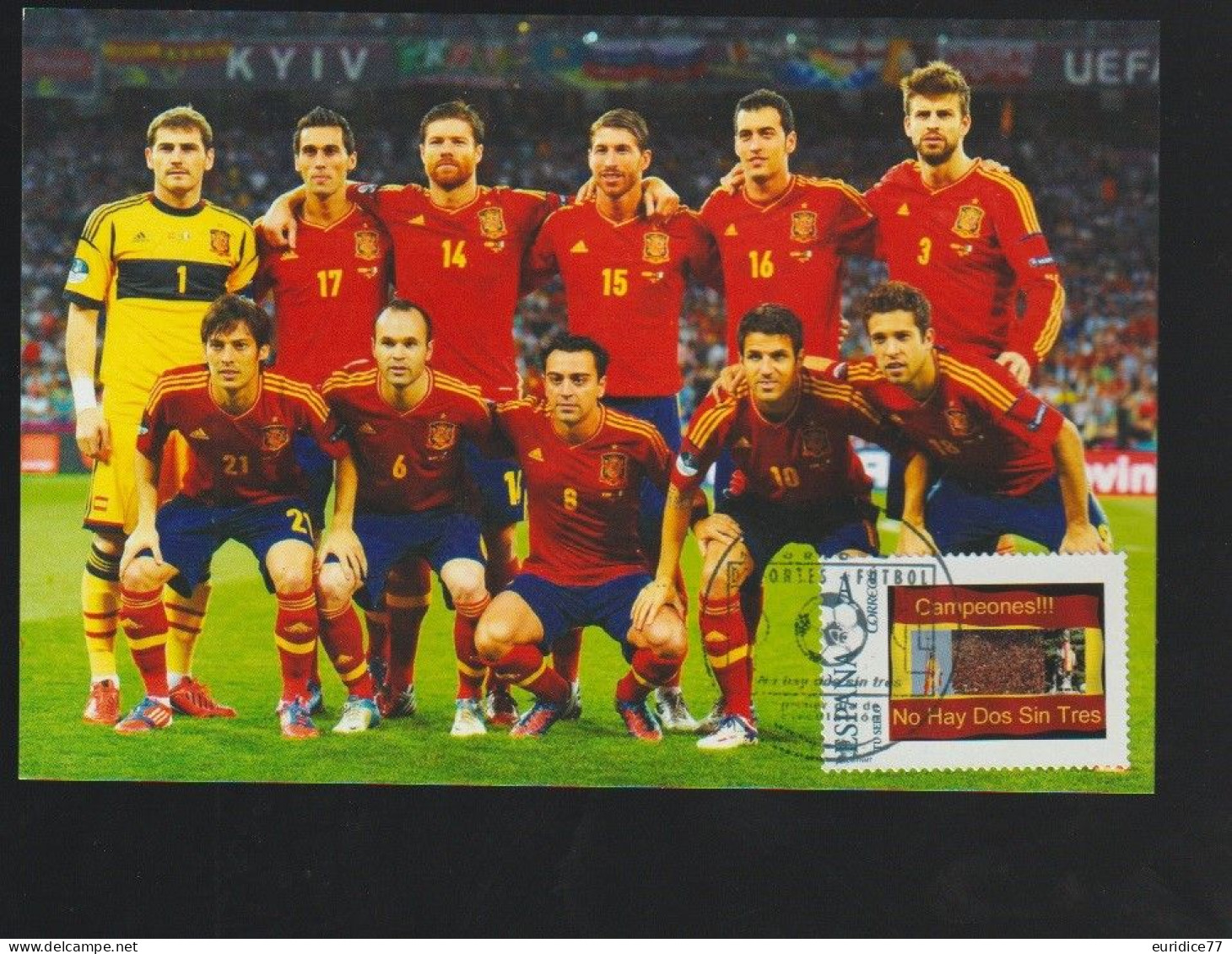 Spain 2012 - Spain The Champions Uefa Euro 2012 No Hay Dos Sin Tres Carte Maximum - Championnat D'Europe (UEFA)