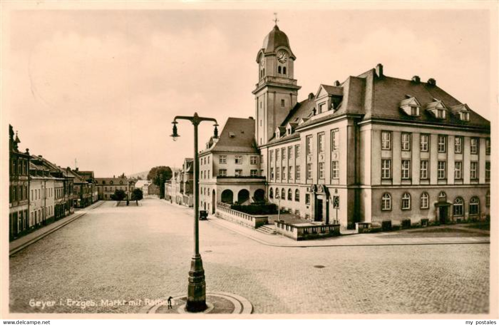 73958262 Geyer_Sachsen Markt Mit Rathaus - Geyer