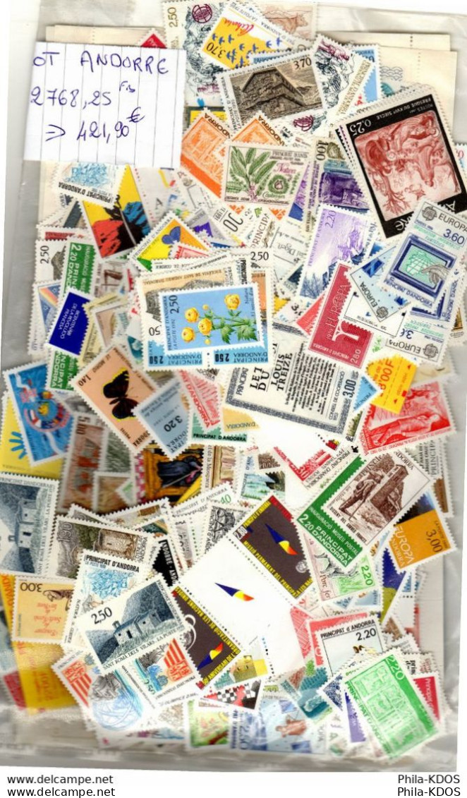 Faciale (140 €) - 50 % : " LOT VRAC DE TIMBRES NEUFS ** MNH D'ANDORRE " Voir L'annonce. A SAISIR ! - Collections