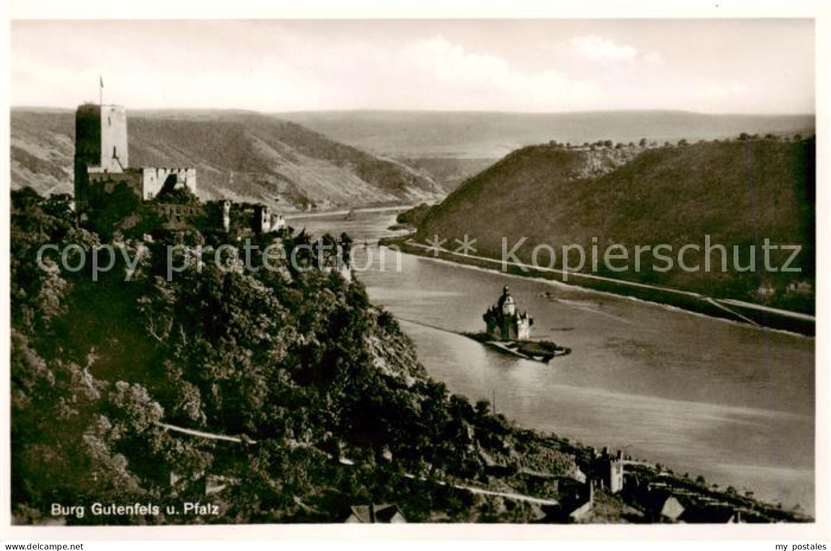 73810451 Caub Kaub Rhein Burg Gutenfels Mit Der Pfalz  - Kaub