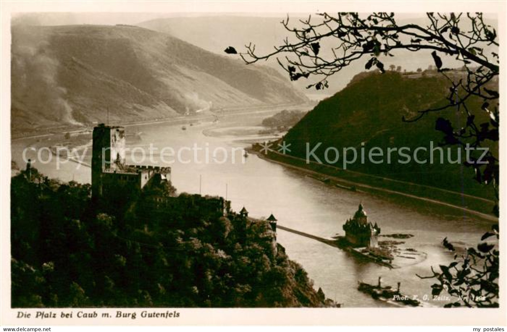 73810450 Caub Kaub Rhein Die Pfalz Mit Burg Gutenfels  - Kaub