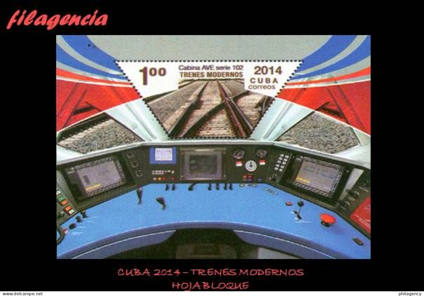 CUBA MINT. 2014-39 TRENES MODERNOS. HOJA BLOQUE - Neufs