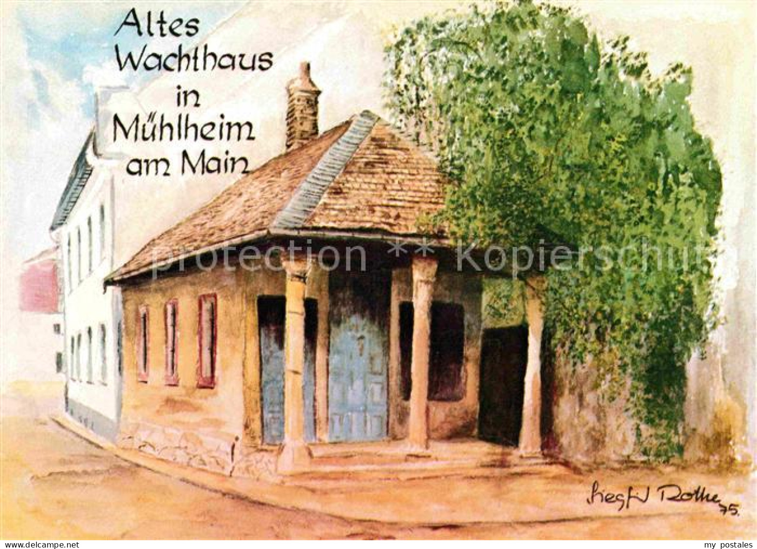 72620622 Muehlheim Main Altes Wachthaus Kuenstlerkarte Muehlheim Main - Muehlheim