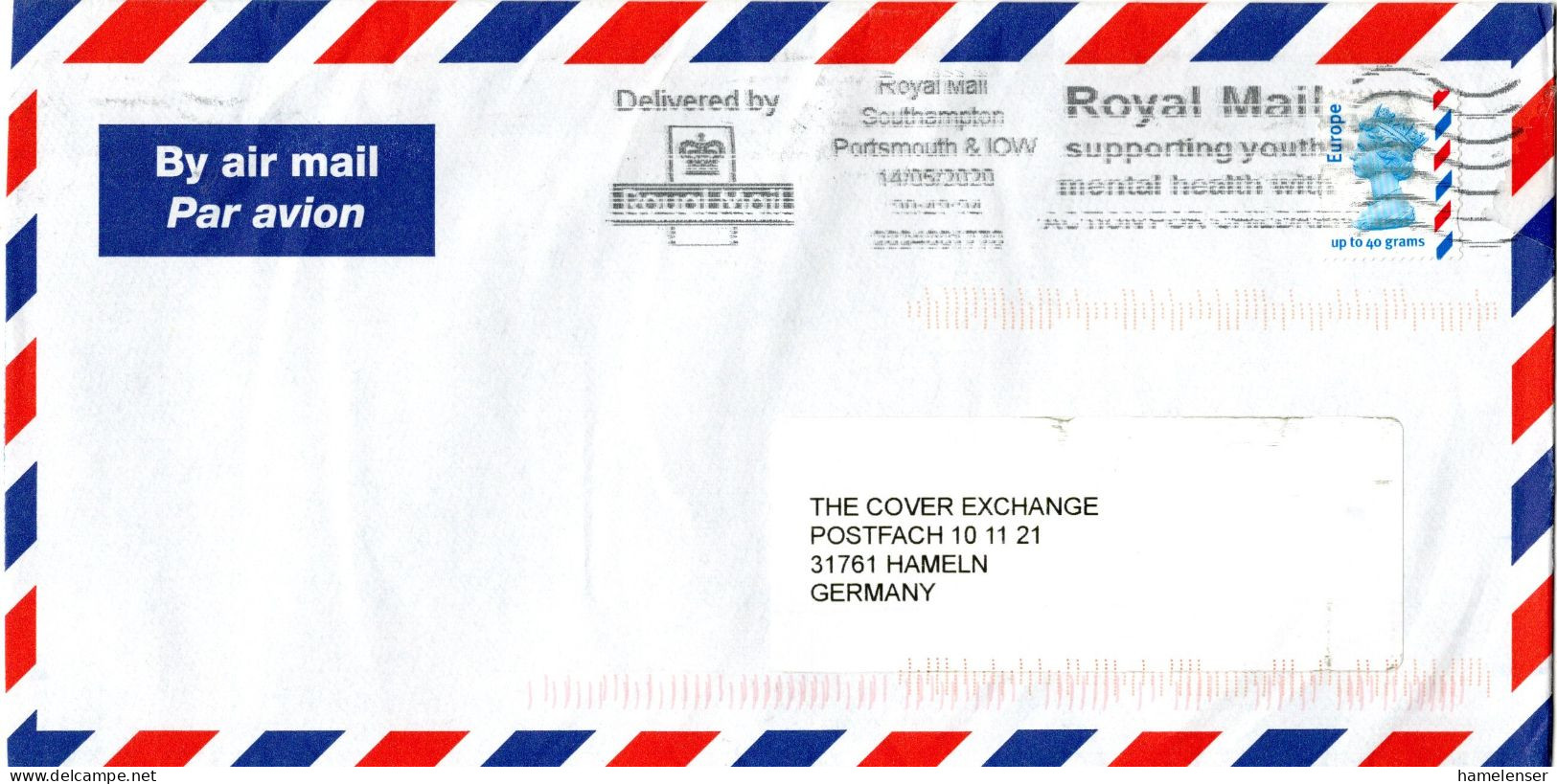 L75012 - Grossbritannien - 2020 - "Europe" Machin EF A LpBf SOUTHAMPTON - ... -> Deutschland - Covers & Documents