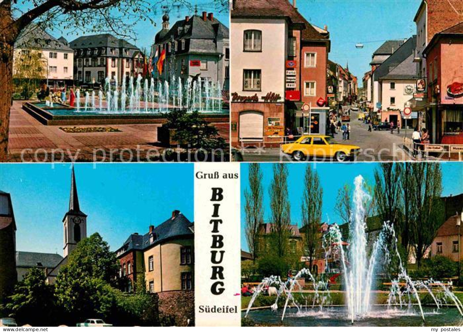 72615610 Bitburg Wasserspiele Strassenpartie Kirche Springbrunnen Bitburg - Bitburg