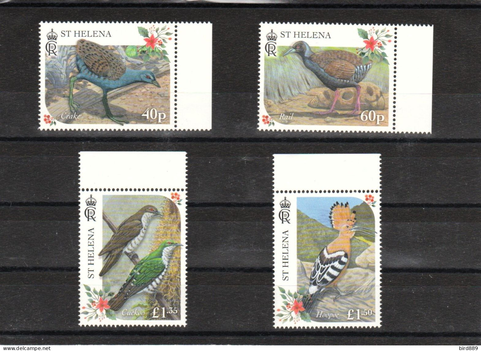 2023 Saint Helena Fauna Bird Extinct Full Set Of 4 With Border MNH - Saint Helena Island