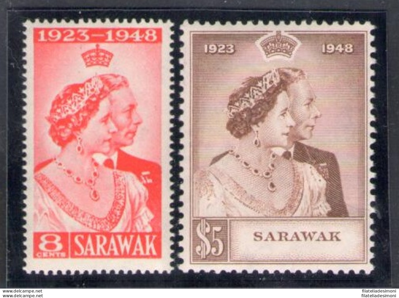 1948 SARAWAK - Stanley Gibbons N. 165/66 - Royal Silver Wedding - Serie Di 2 Valori - MNH** - Autres & Non Classés