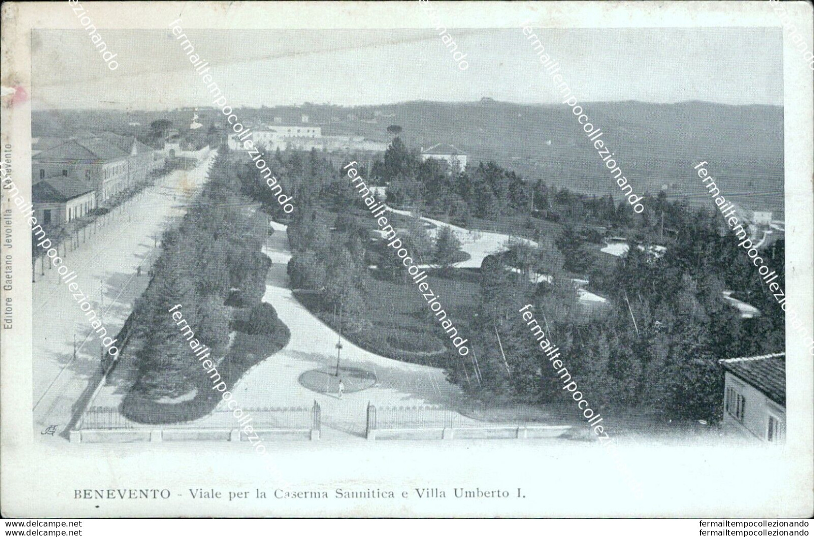 Az437 Cartolina Benevento Citta' Viale Per La Caserma Sannitica E Villa UmbertoI - Benevento