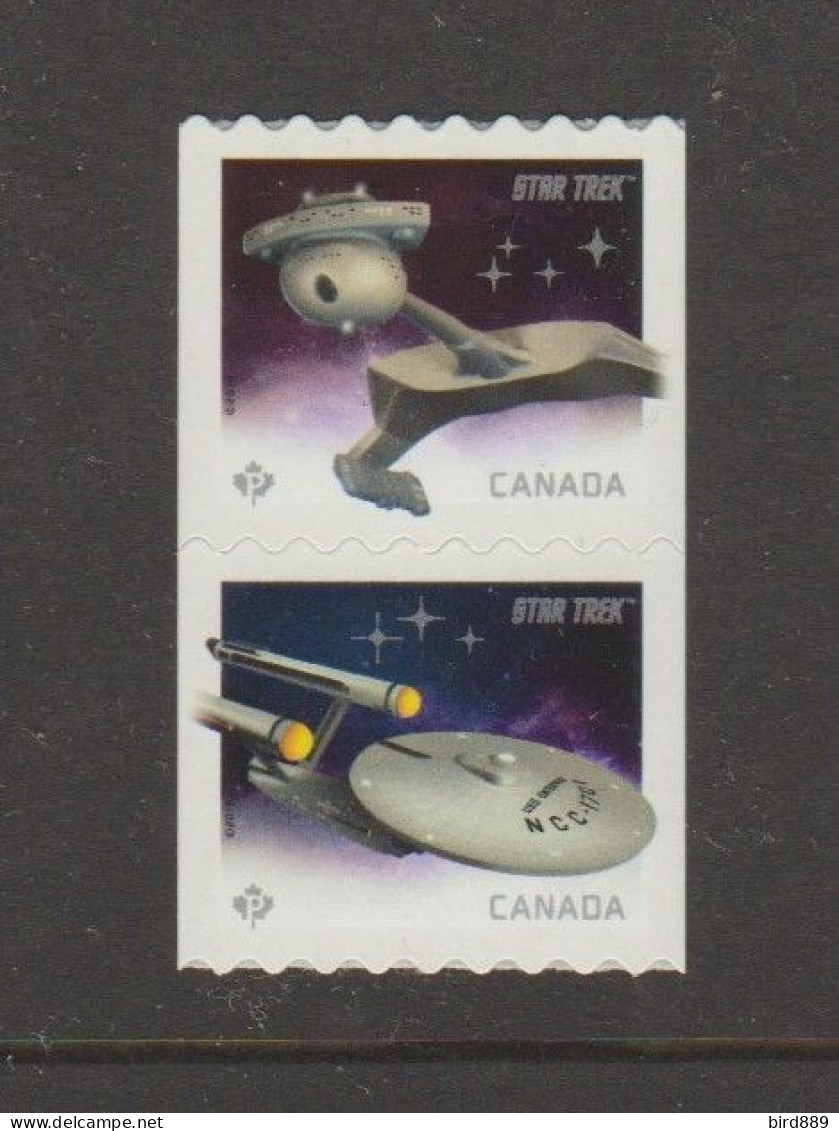 2017 Canada Star Trek Enterprise And Klingon Ship Pair From Roll MNH - Nuevos
