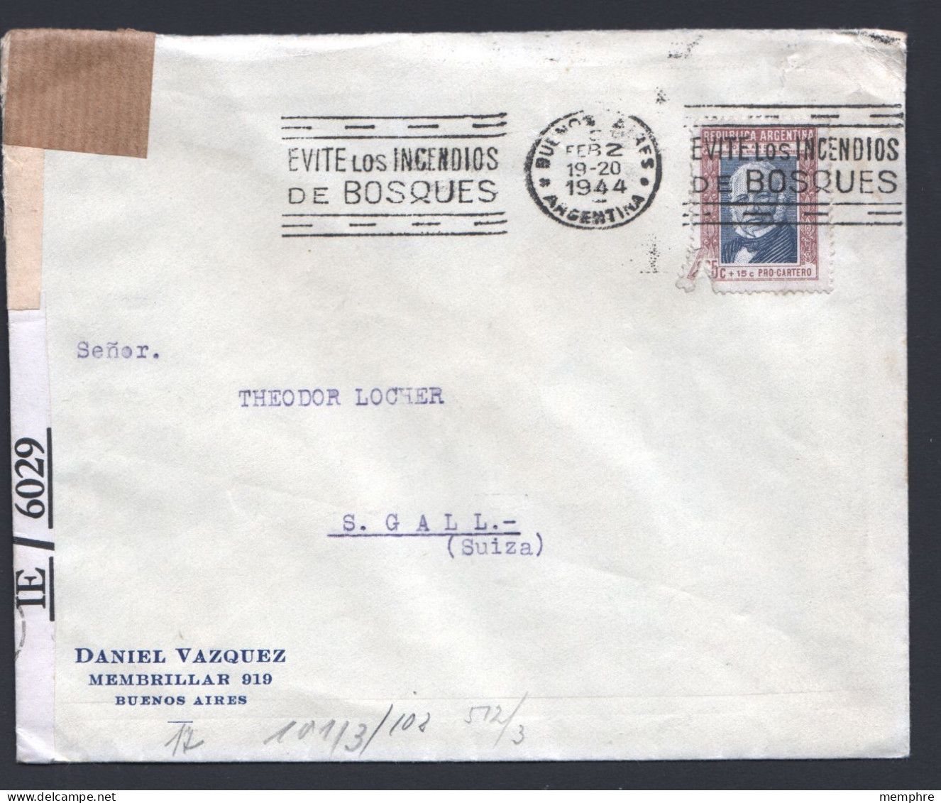 1944  Letter To Switzerland British Censor In Trinidad And German Censor In Paris - Lettres & Documents