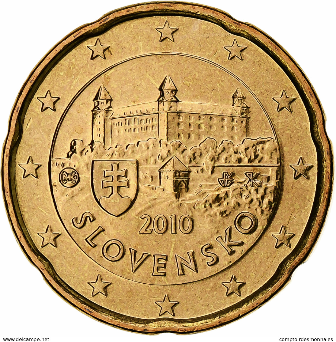 Slovaquie, 20 Euro Cent, 2010, Kremnica, BU, FDC, Or Nordique, KM:99 - Slowakije