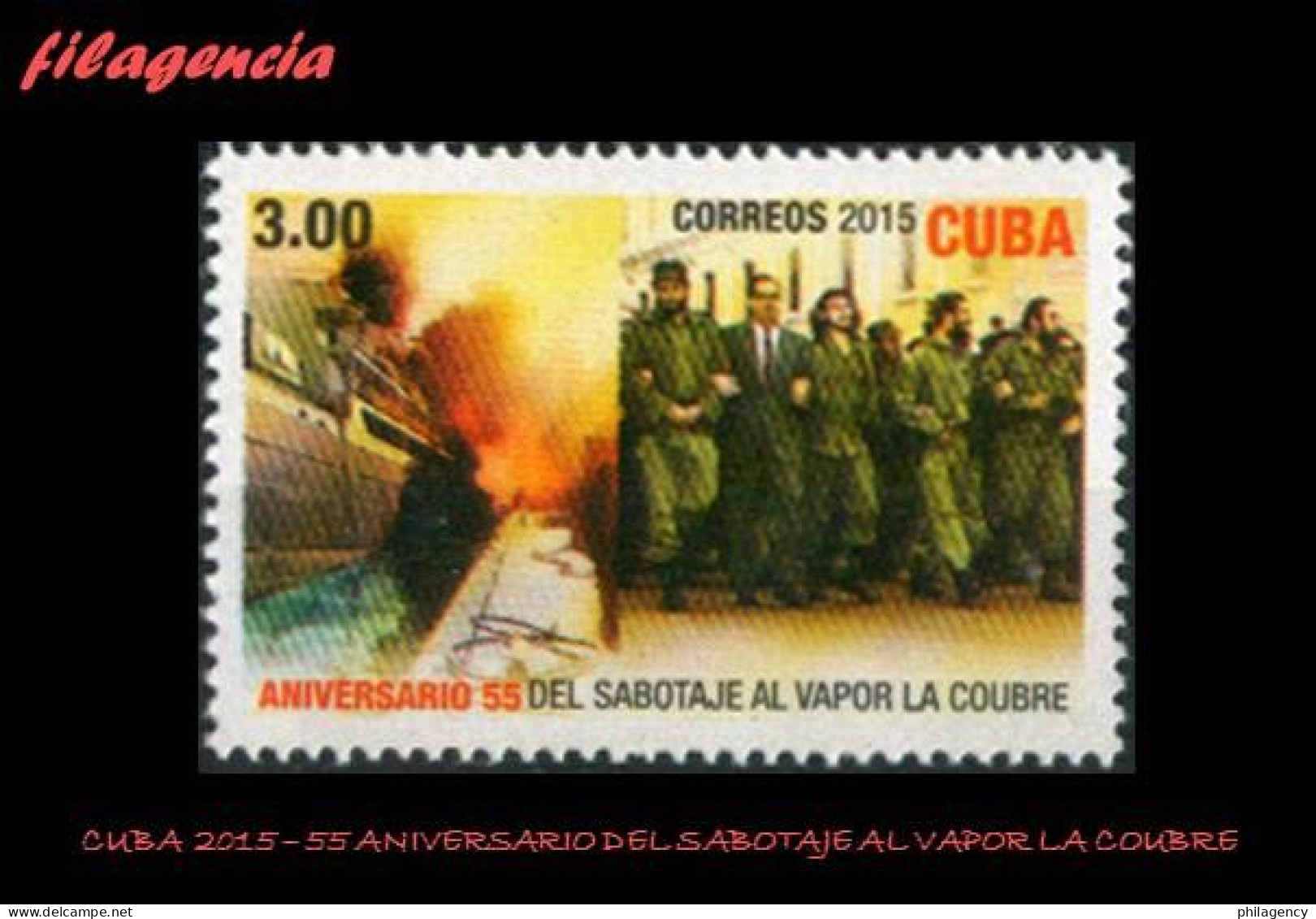 CUBA MINT. 2015-06 55 ANIVERSARIO DEL SABOTAJE AL VAPOR FRANCÉS LA COUBRE. ERNESTO CHE GUEVARA - Neufs