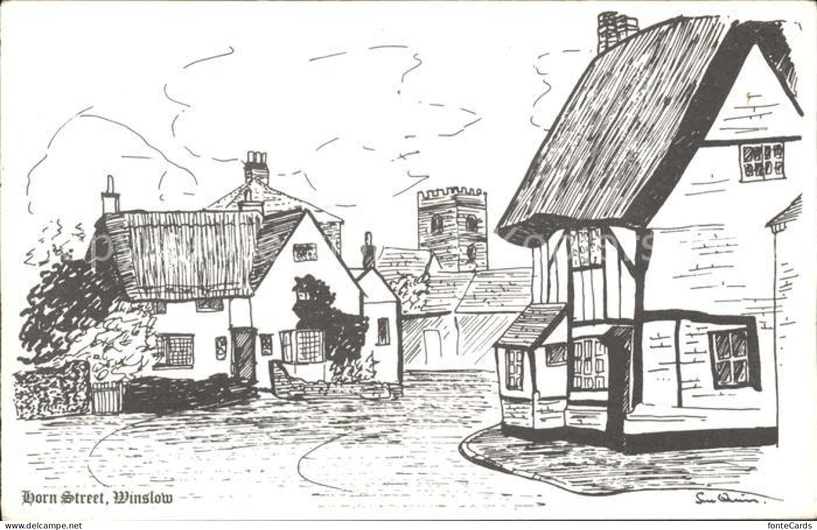 71941819 Winslow Horn Street Drawing Winslow - Buckinghamshire