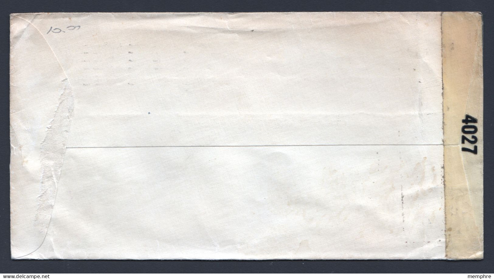 1943  Air Letter To USA  - USA Censor Tape - Kanalzone