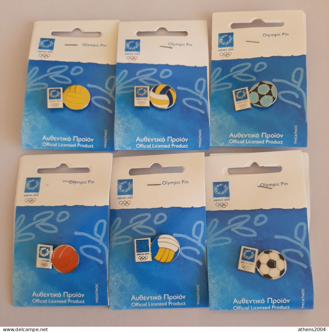 @ Athens 2004 Olympic Games - Balls, Full Set Of 6 Pins - Olympic Games