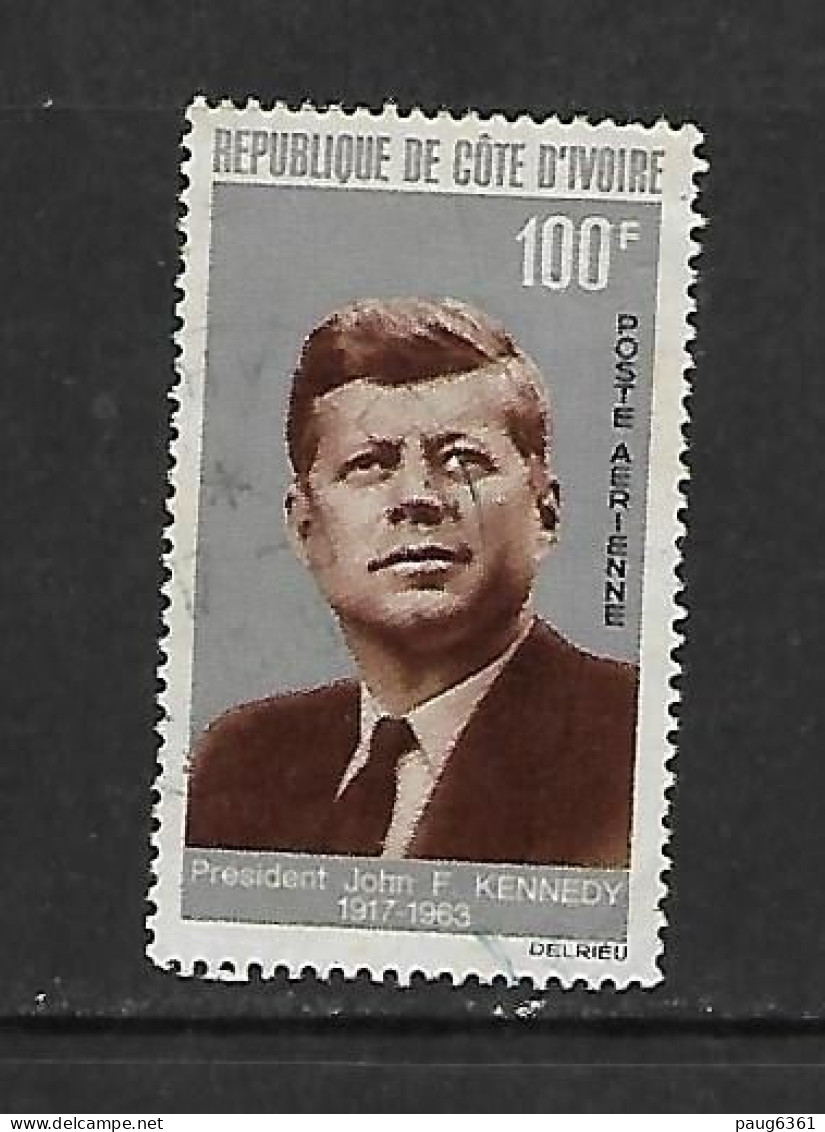 COTE D'IVOIRE 1964  KENNEDY  YVERT N°PA33 OBLITERE - Kennedy (John F.)