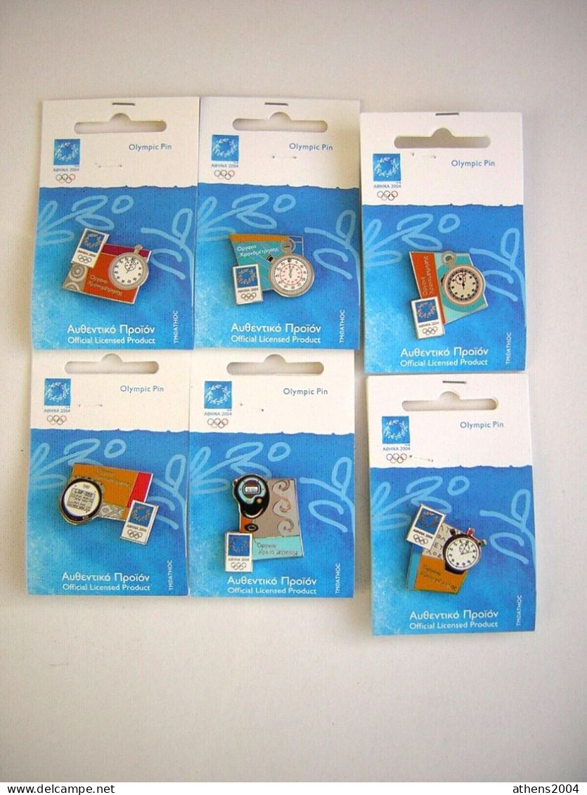 @ Athens 2004 Olympic Games - Chronometers Series, Full Set Of 6 Pins - Olympic Games