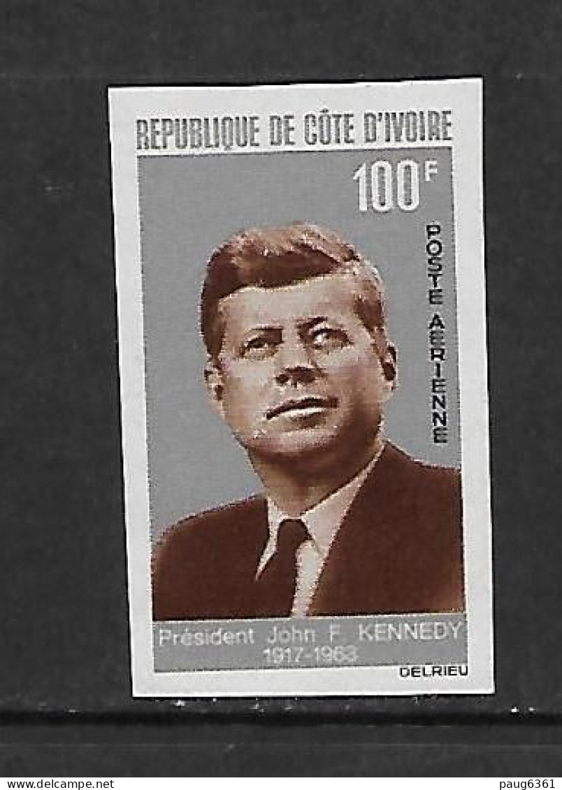 COTE D'IVOIRE 1964  KENNEDY NON DENTELE  YVERT N°PA33 NEUF MNH** - Kennedy (John F.)