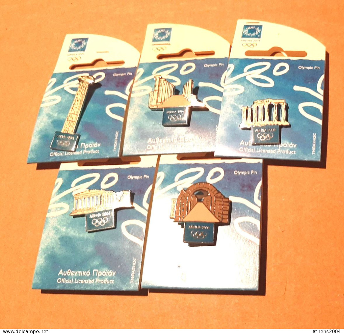@ Athens 2004 Olympic Games - Ancient Greek Monuments, Full Set Of 5 Pins,made By Trofe - Olympic Games