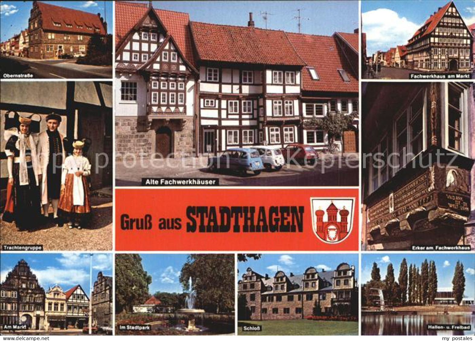 72606553 Stadthagen Trachtengruppe Erker Fachwerkhaus Schloss Markt  Stadthagen - Stadthagen