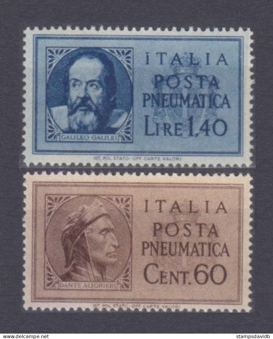 1945 Italy 721-722 Dante Alighieri, Galileo Galilei - Neufs