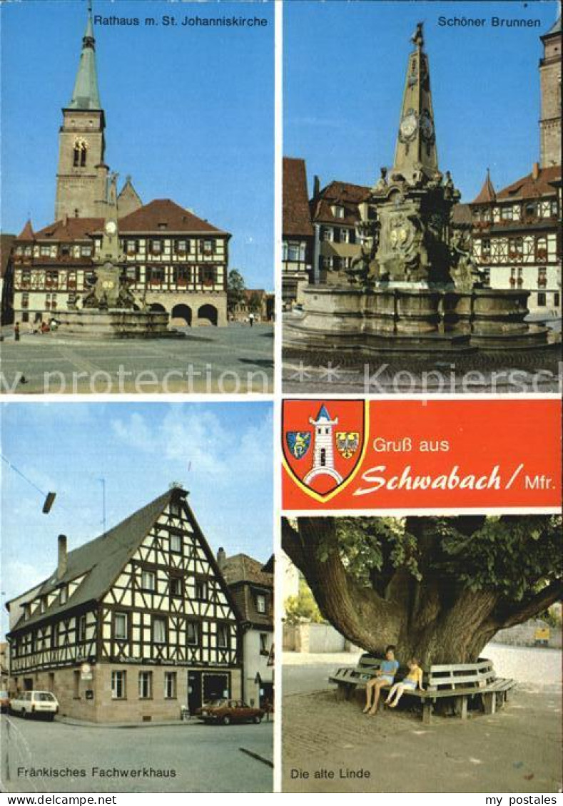 72597398 Schwabach Brunnen Rathaus Sankt Johanniskirche  Schwabach - Schwabach