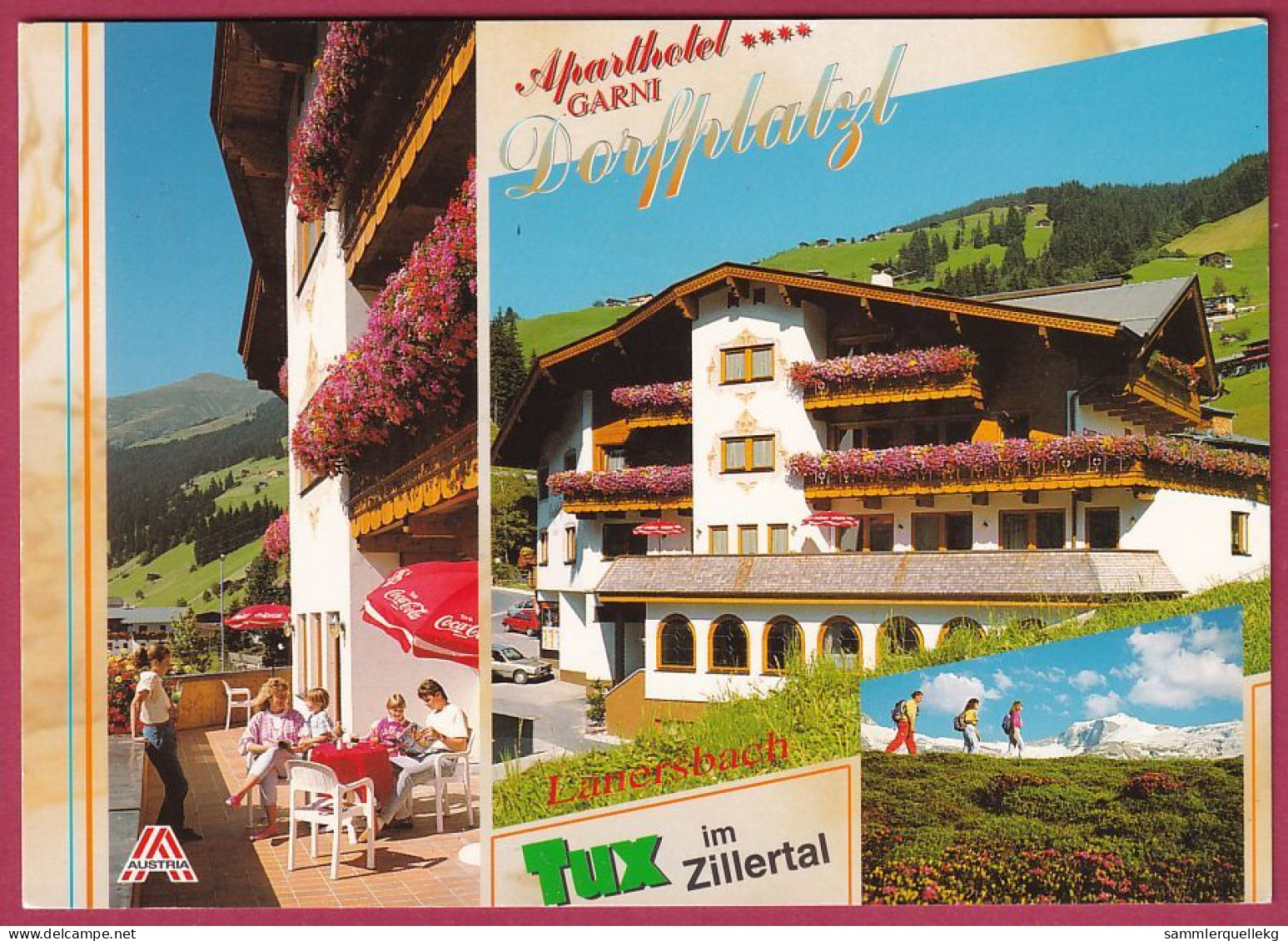 AK: Lanersbach, Alpenhotel Garni Dorfplatzl, Gelaufen 1. 2. 1995 (Nr. 4777) - Zillertal