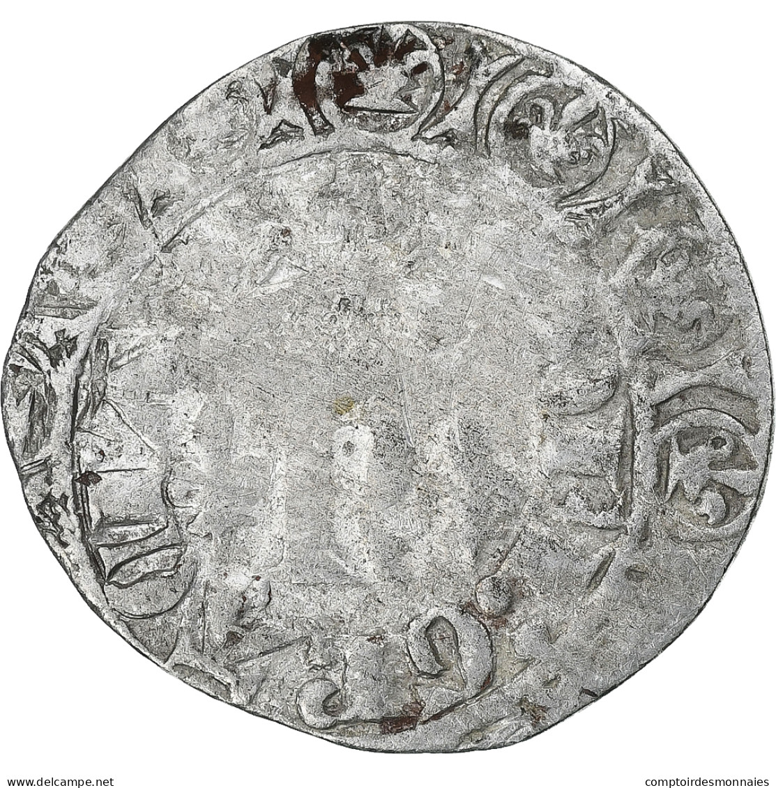 France, Charles V, Blanc Au K, 1365-1380, Billon, TB+, Duplessy:363 - 1364-1380 Karel V De Wijze