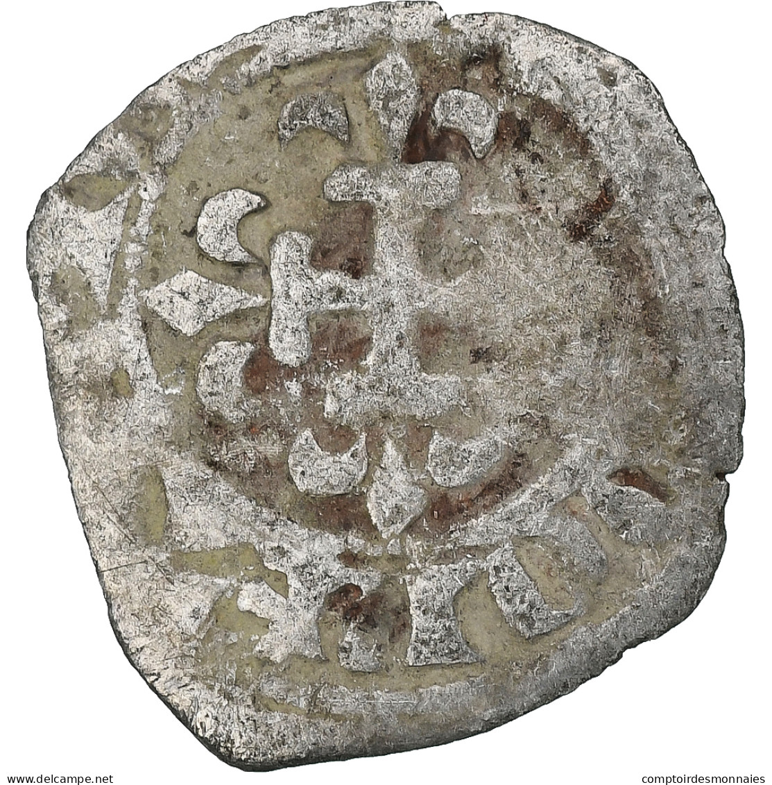 France, Philippe VI, Double Parisis, 1328-1350, Billon, B+, Duplessy:266 - 1328-1350 Philipp VI.