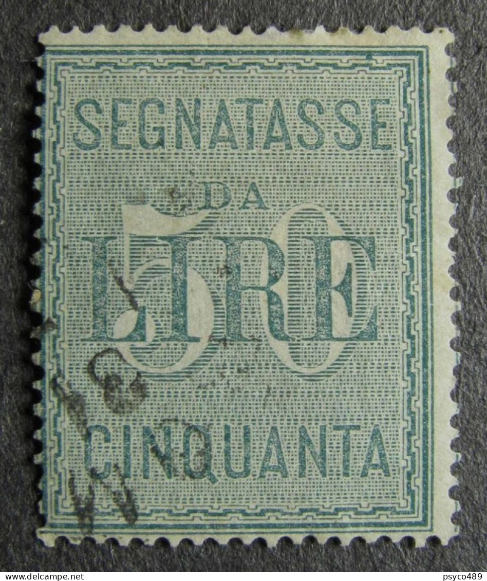 ITALIA Regno Segnatasse-1884- "Cifra Bianca" £. 50 US° (descrizione) - Portomarken
