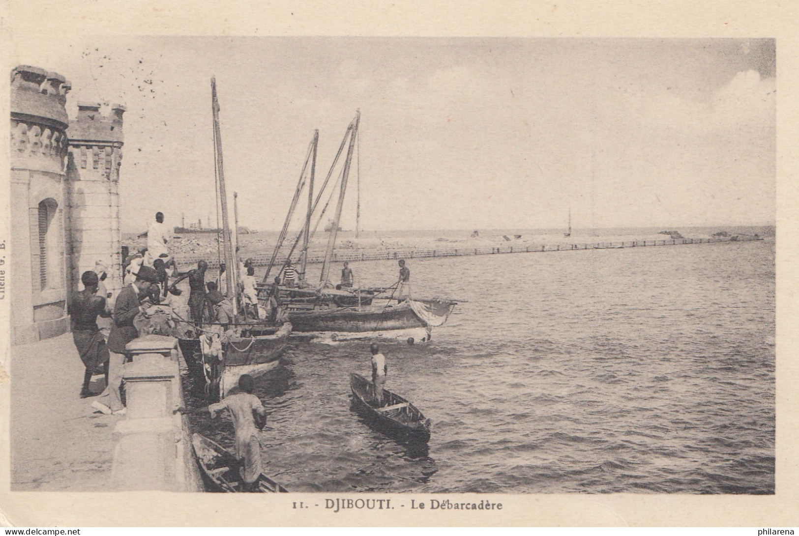 Äthiopien: 1926: Ansichtskarte Djibouti, Le Bébarcadére Nach USA - Etiopia