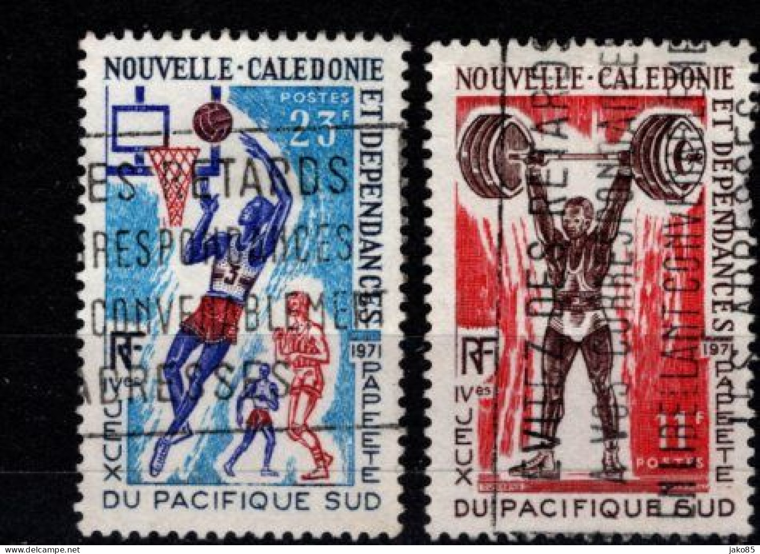 - Nelle CAL2DONIE - 1971 - YT N° 375 / 376 - Oblitérés - Jeux Papeete - - Used Stamps