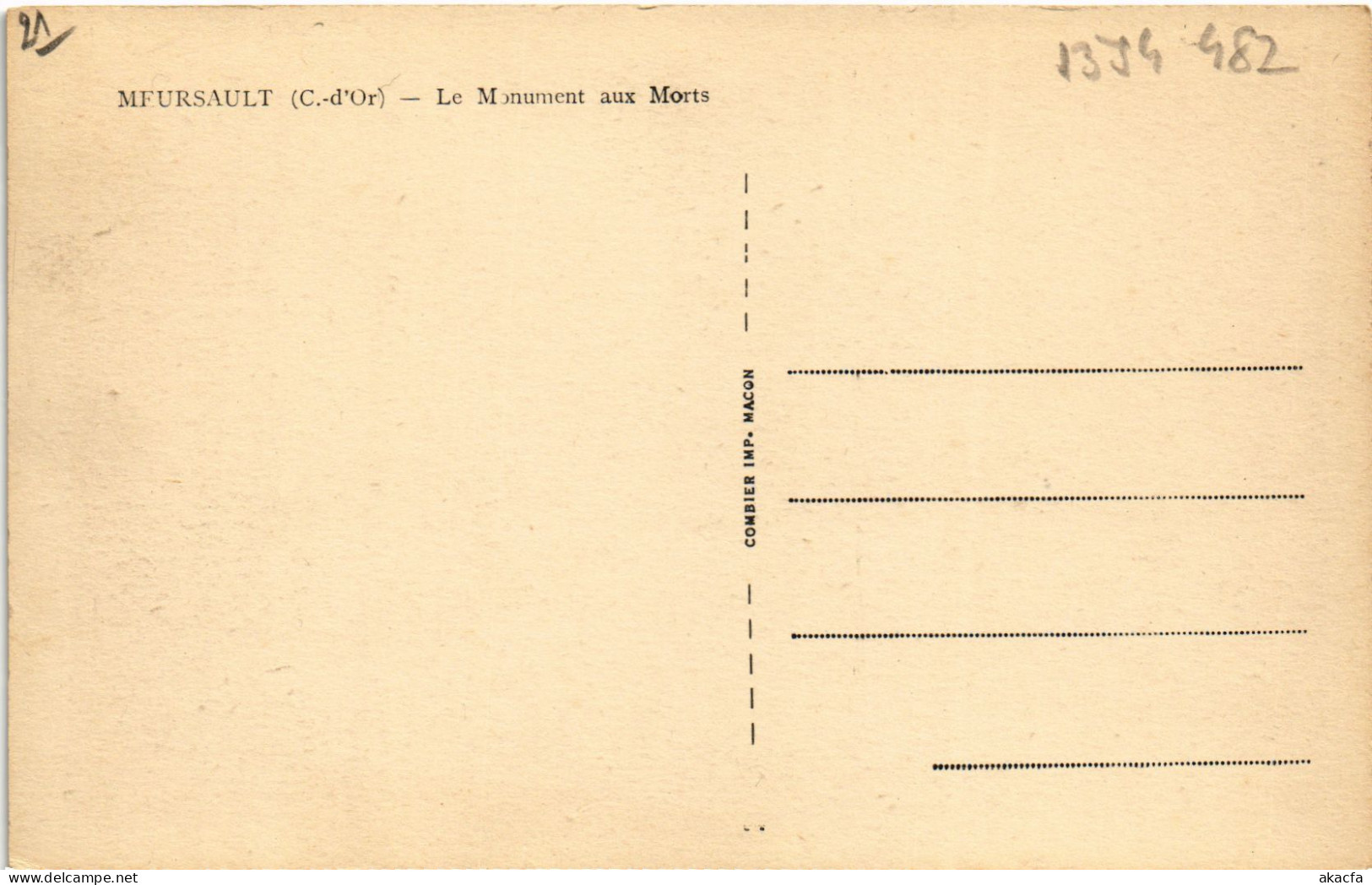 CPA Meursault Le Monument Aux Morts FRANCE (1374482) - Meursault