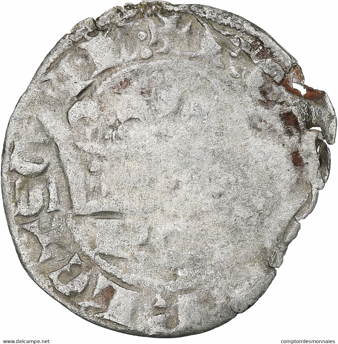 France, Piémont, Robert D'Anjou, Double Parisis, 1309-1343, Cunéo, Billon, TB - Autres & Non Classés