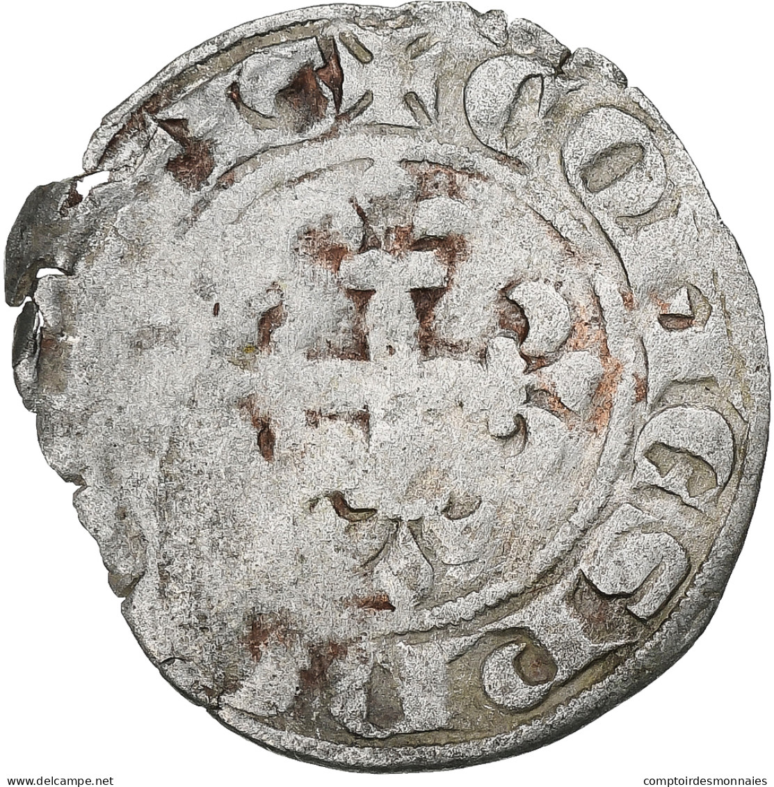 France, Piémont, Robert D'Anjou, Double Parisis, 1309-1343, Cunéo, Billon, TB - Autres & Non Classés