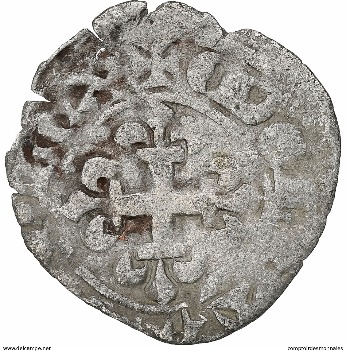 France, Charles IV, Double Parisis, 1323-1328, Billon, TB, Duplessy:244b - 1322-1328 Charles IV The Fair