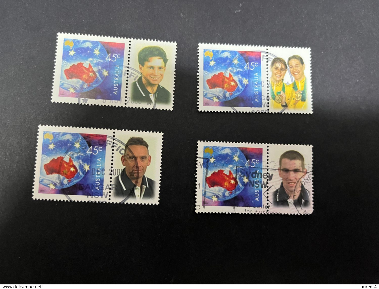 (STAMPS 18-2-2024) Australia (lightly Postally Used) 4 X Personalised Stamp (Sydney Olympic Games 2000) - Usados