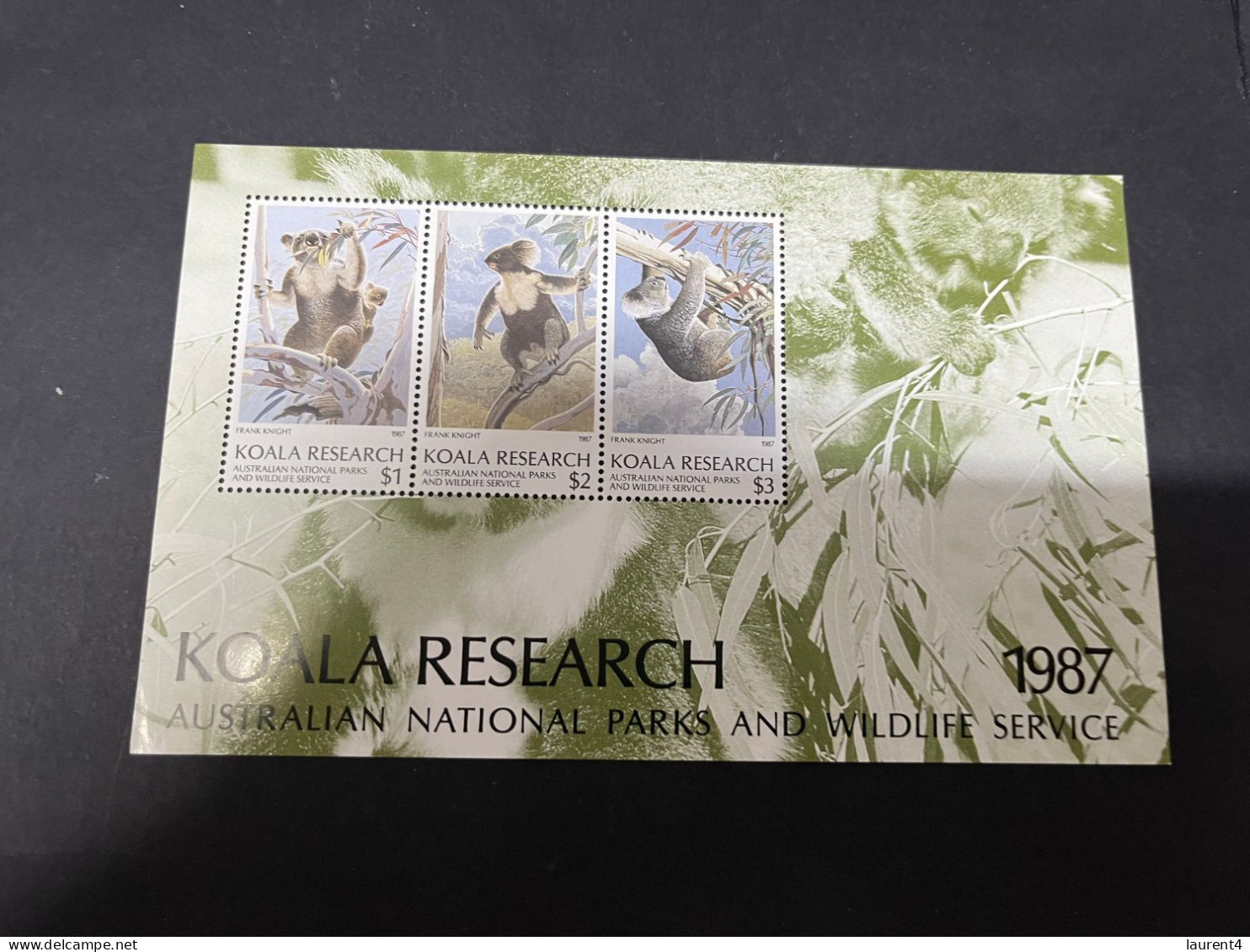 (STAMPS 18-2-2024) Australia - Sheetlet Of 3 Cinderella Koala Conservation Mint - 1987 - Stamps - Werbemarken, Vignetten