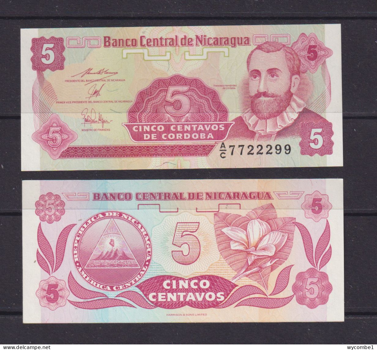 NICARAGUA - 1991  5 Centavos UNC Banknote - Nicaragua