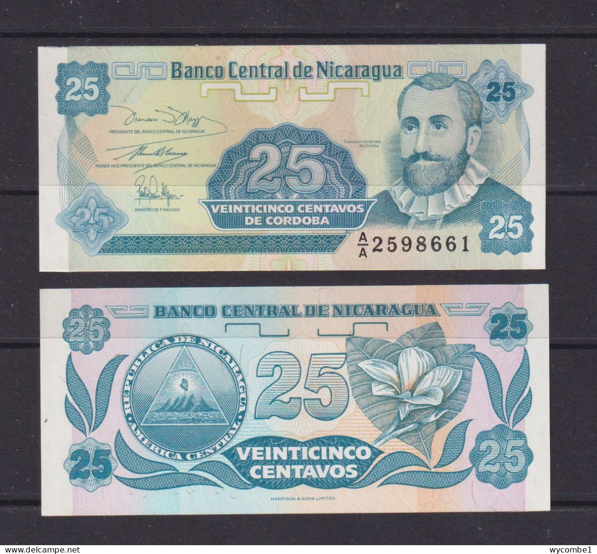 NICARAGUA - 1991  25 Centavos UNC Banknote - Nicaragua