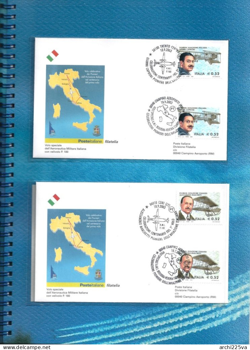 - ITALIA 2003 - FOLDER - Pionieri dell' AVIAZIONE - in vendita al FACCIALE -