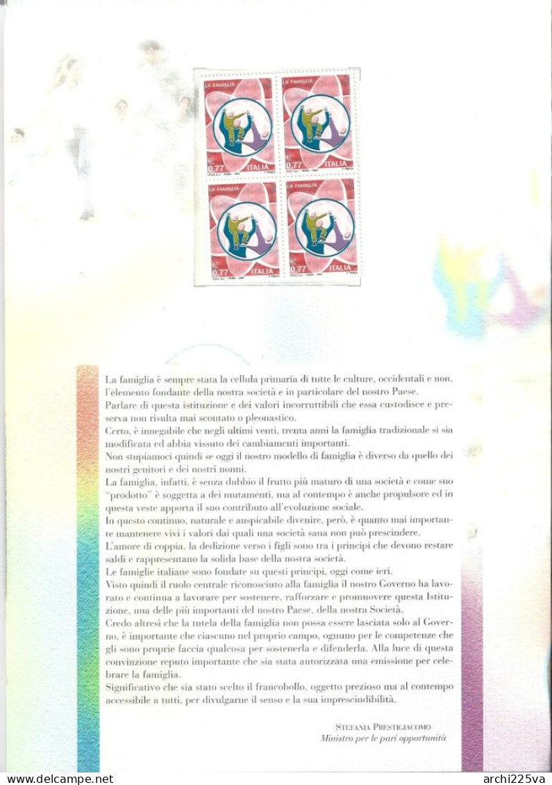 - ITALIA 2003 - FOLDER - La FAMIGLIA - In Vendita Al FACCIALE - Cat. ? € - - Folder