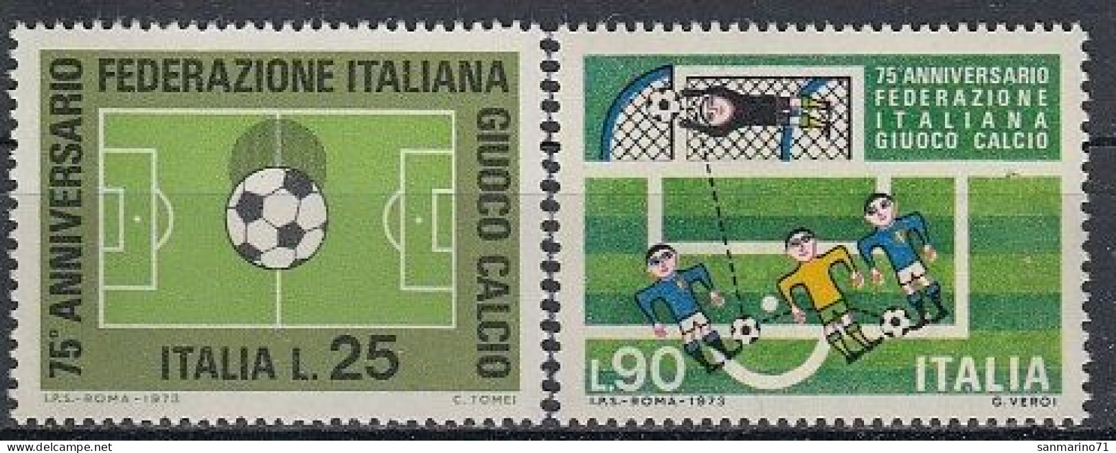 ITALY 1404-1405,unused (**) Football - 1971-80: Neufs